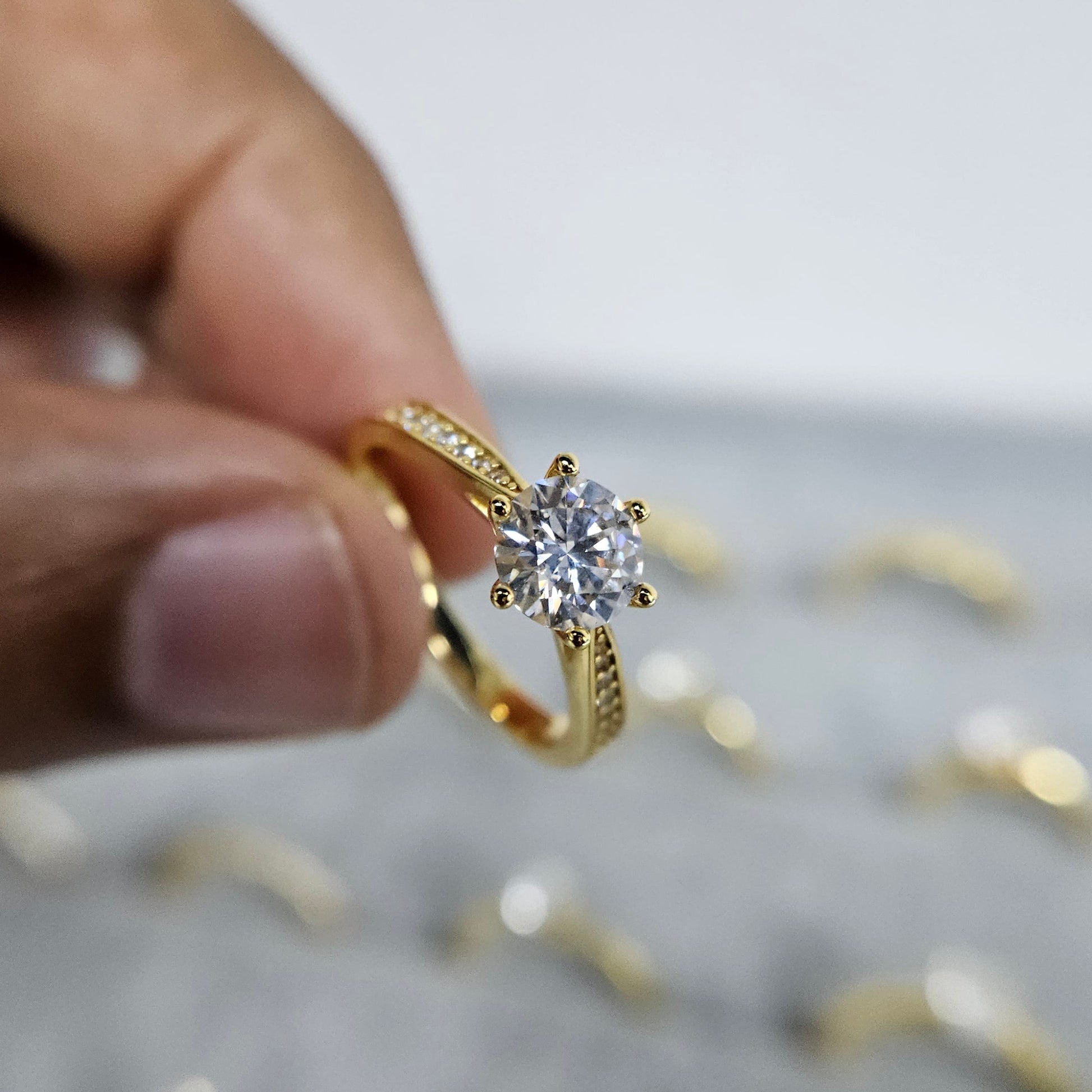 Nexo radiante · Anillo de compromiso en plata 925 — SilverShine (vista 6)