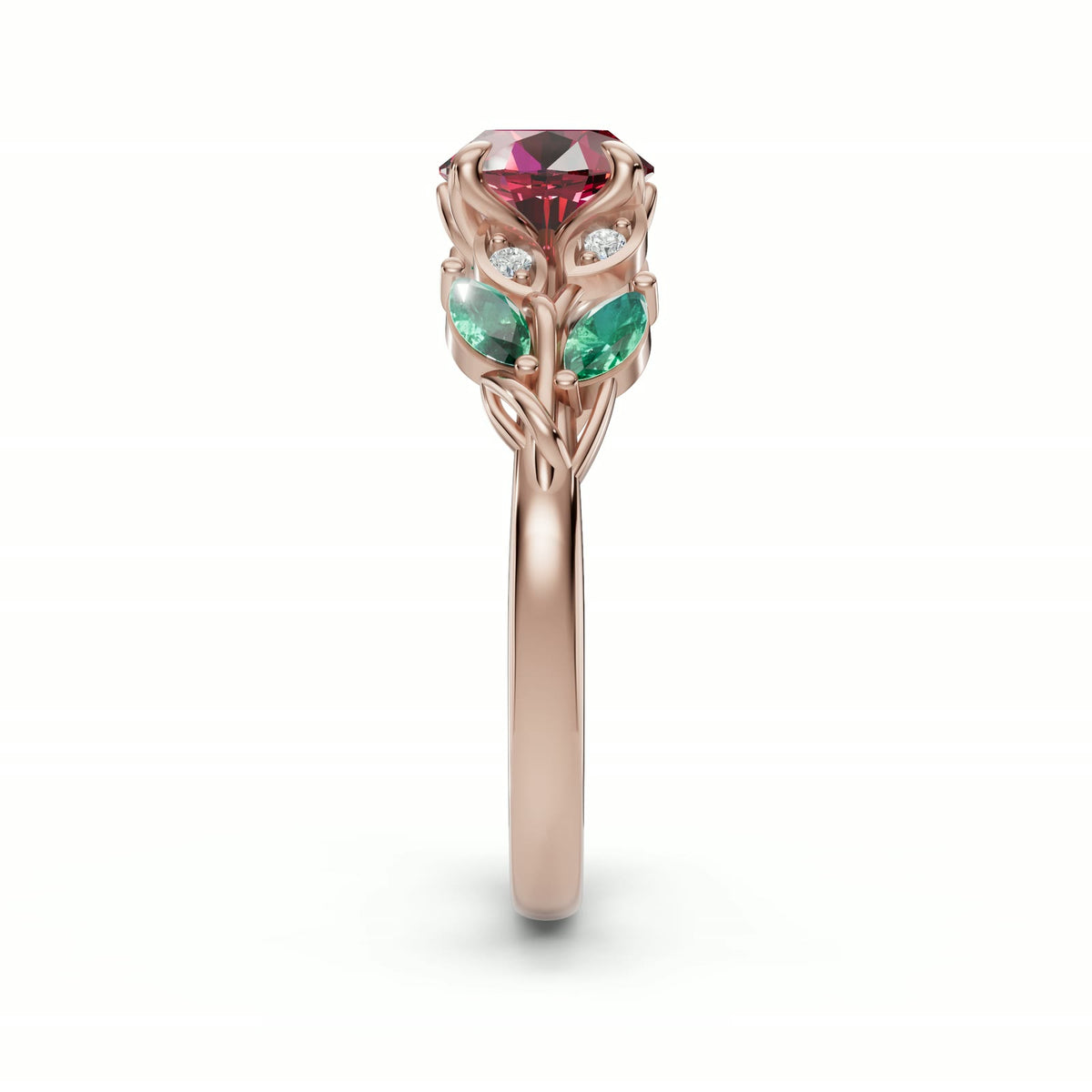 Rosa Eterna en oro rosa, lado