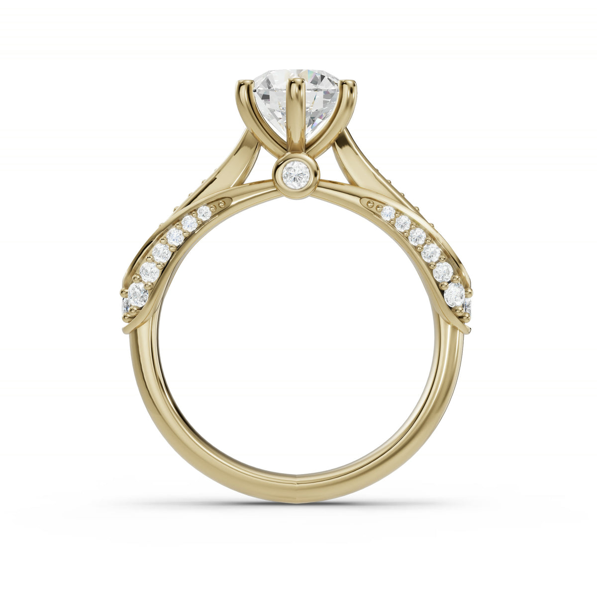 Princesa Rosa en oro amarillo — lado