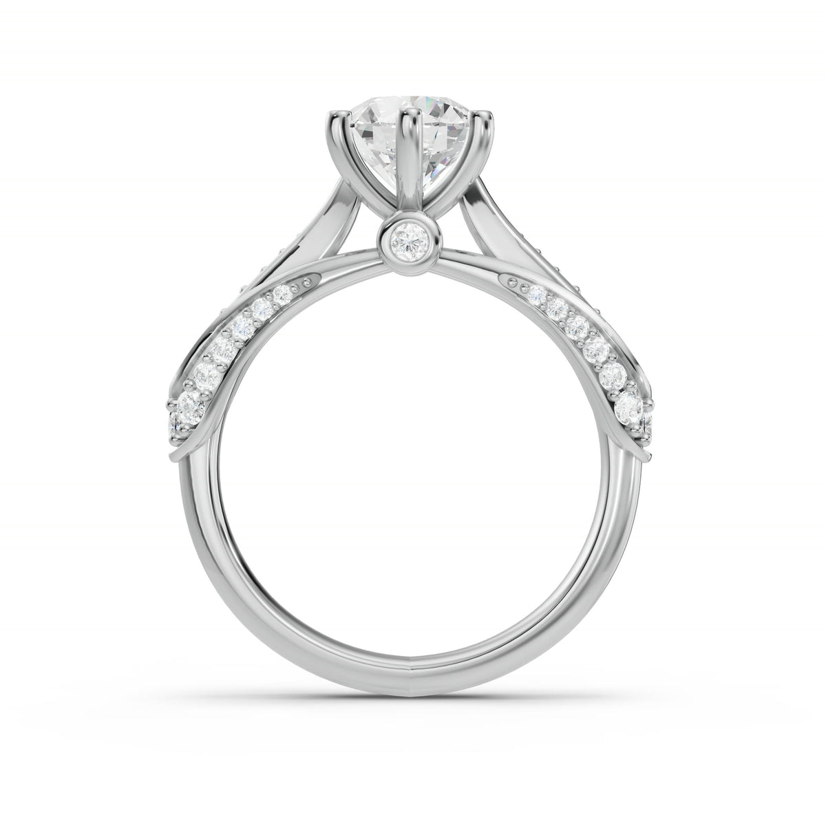 Princesa Rosa en oro blanco — lado